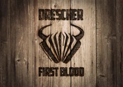 logodesign und album-cover „drescher - first blood“