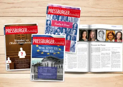 broschüren-design, art-direction „pressburger zeitung“